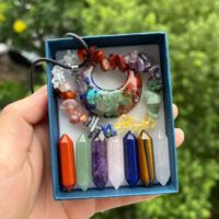 9pcs Pointed Quartz Crystal,Chakra Healing Stones And Crystals Set,Hexagon Rose Quartz Gems For Meditation Bedroom Decor