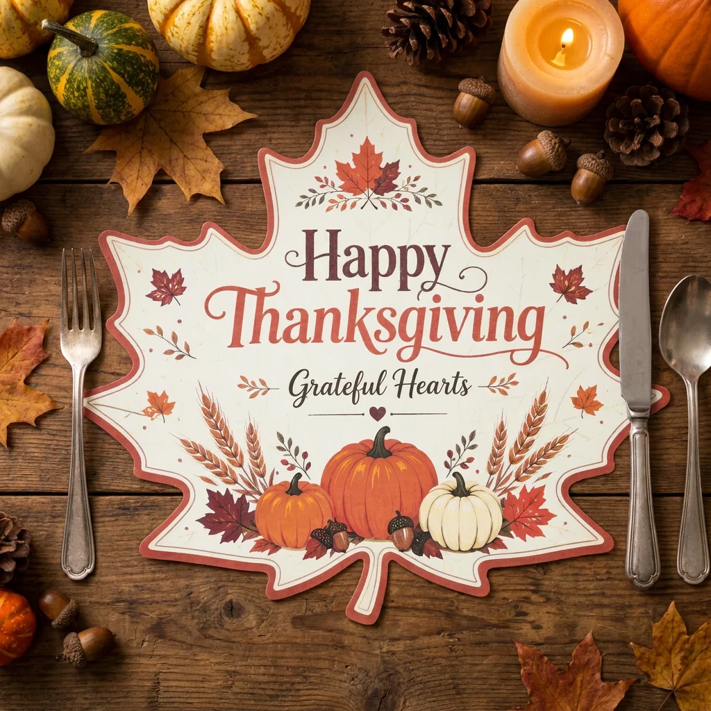 20/50pcs maple leaf shaped Thanksgiving paper placemats, autumn holiday table decorative mats are suitable for autumn theme part