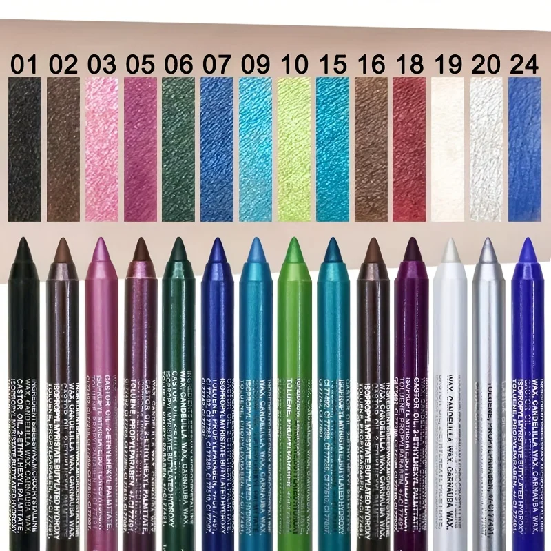 12PCS, set eyeliner pencil Bead eyeshadow pen waterproof non-smudding multi-functional eyeshadow pencil Eyeliner pencil Pearl gl