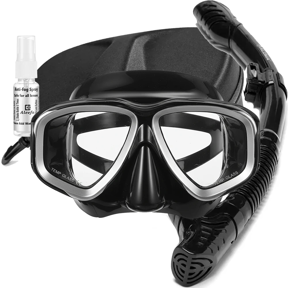 Tauchermaske für Erwachsene mit Myopie-Korrektur, gehärteten Glaslinsen und Antibeschlagspray für Speerfischerei-Ausrüstung, Schwimmtraining – Detail 7