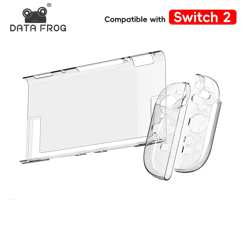 DATA FROG Schlanke, transparente Schutzhülle für Switch 2 Konsole, kratzfeste Hartschalenhülle, Gaming-Zubehör