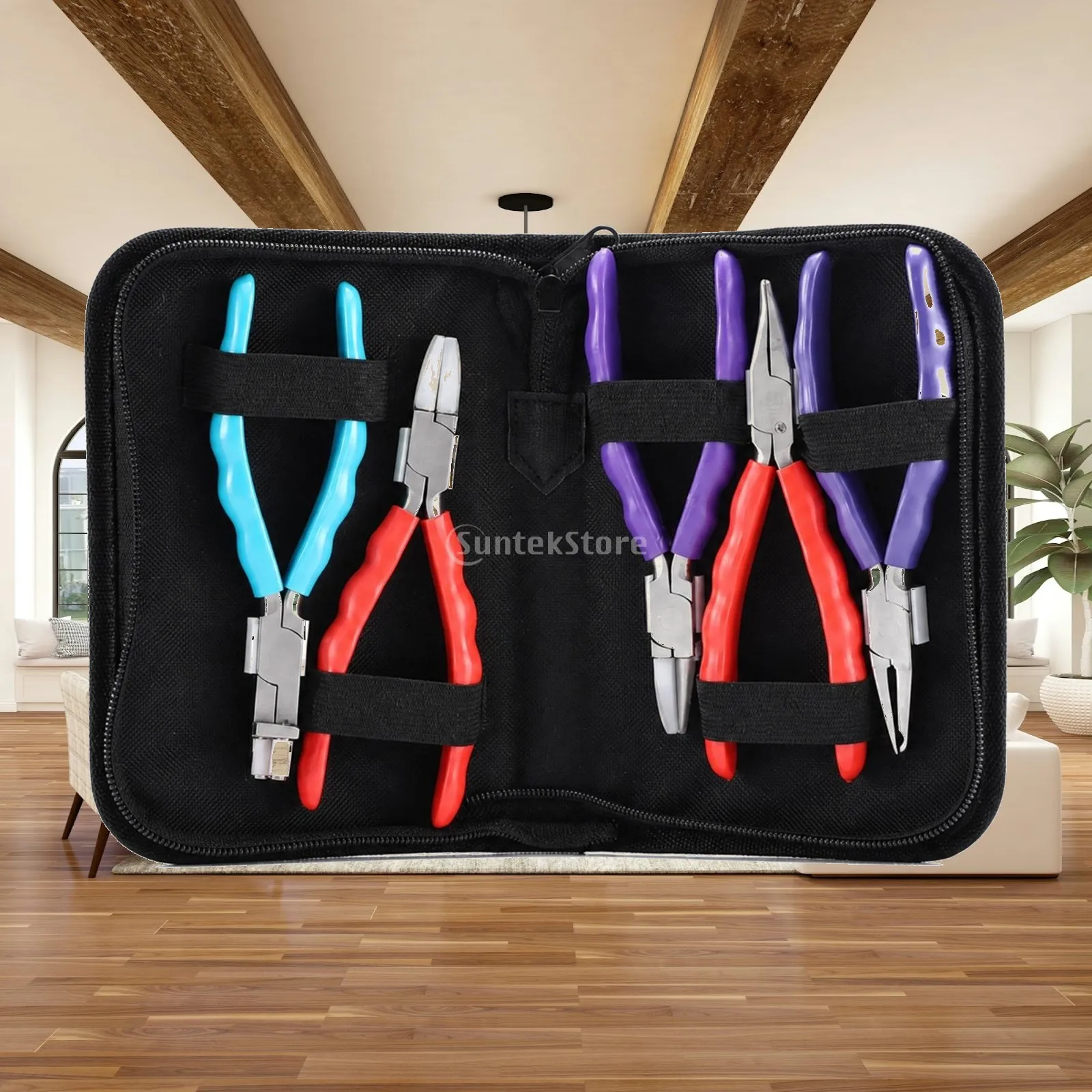 6 Pieces Eyeglass Repair Plier with Carrying Case Ergonomic Eyeglass Repair Plier Optical Pliers Professional-Grade