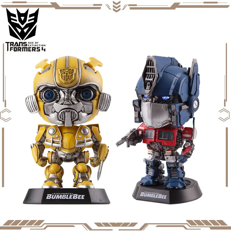 

В наличии оригинальные трансформеры Bumblebee Optimus Prime Q Edition, экшн-фигурки, игрушки для мальчиков и девочек, подарок, коллекционные украшения