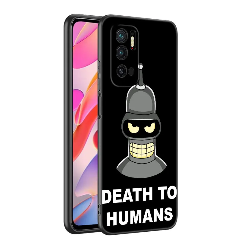 Cartoon Futurama Bender Black Silicone Phone Case For Xiaomi Mi 9 SE 8 10T 11 12 13 Lite 9T 11T 12S 12T 13T 14 Pro 5G NE 11i 12X