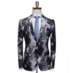 BK235 Fashionable fancy banquet suit men's casual suit groom three piece set