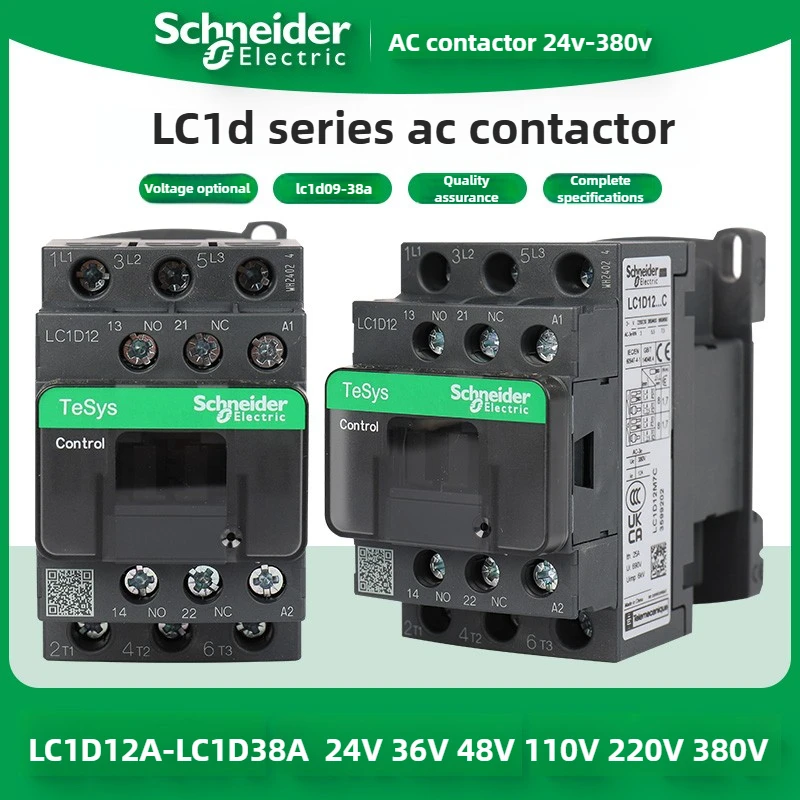 

Schneider Contactor Three-Pole AC Contactor New Black Version LC1D Series B7C F7C Q7C M7C Models 24V 36V 48V 110V 220V 380V