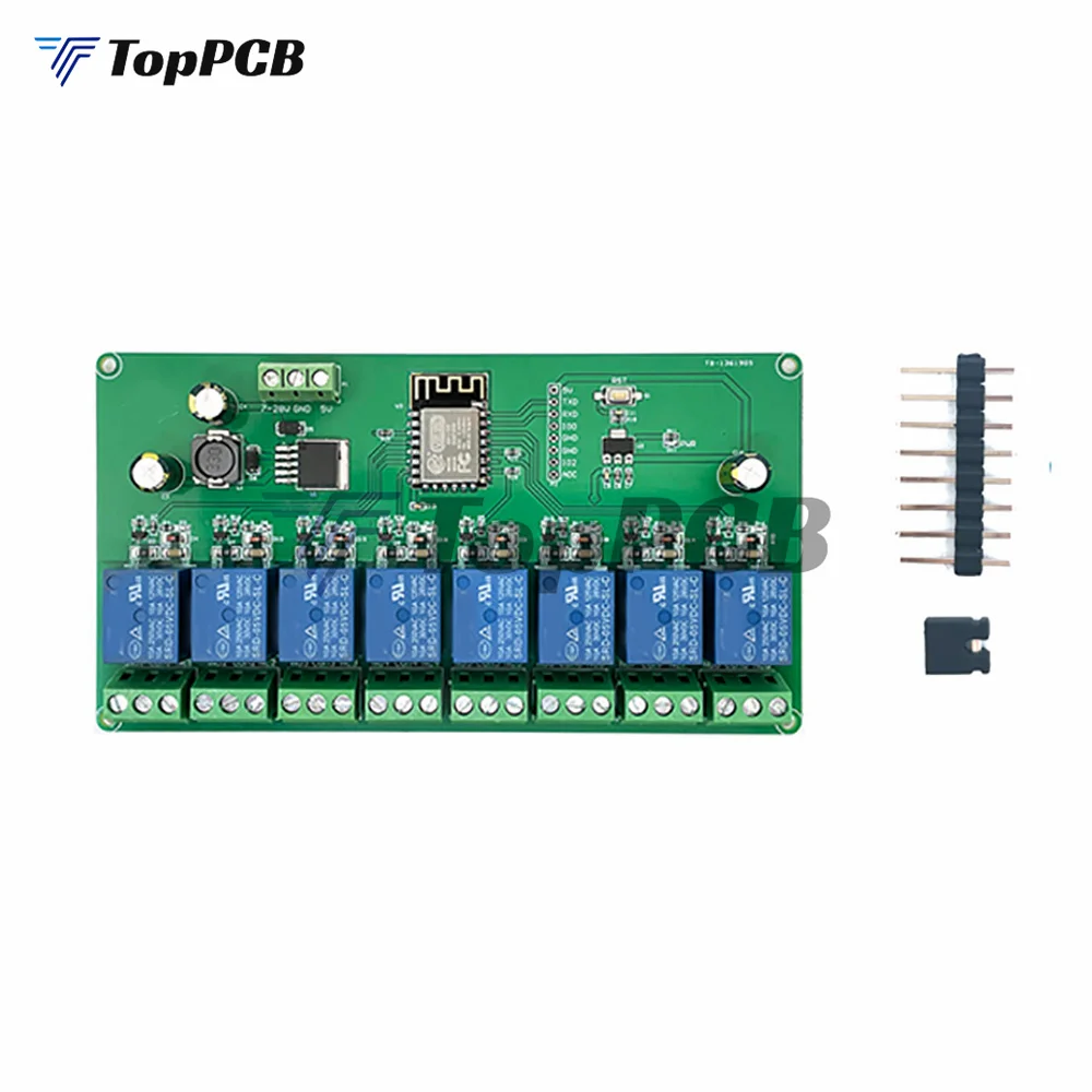 ESP8266 WIFI 8 Channel Relay Module ESP-12F Development Board Power Supply DC 5V/7-28V