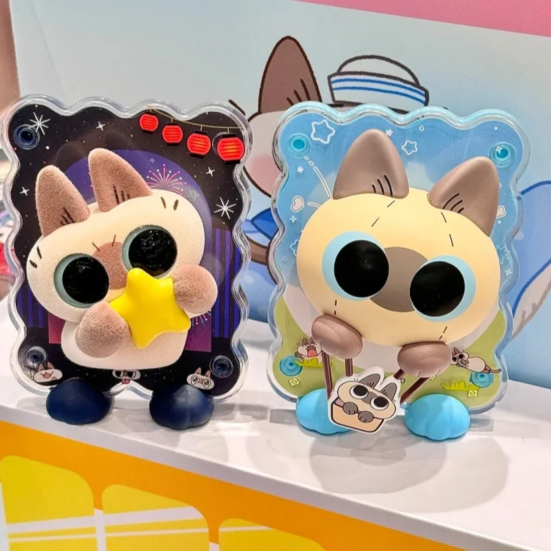 Azukisan Kawaii Cat Style Anime Figuur Blind Box - Semi-3d Koelkastmagneten Collectible Trendy Toy Gift A Moment Of Healing Series