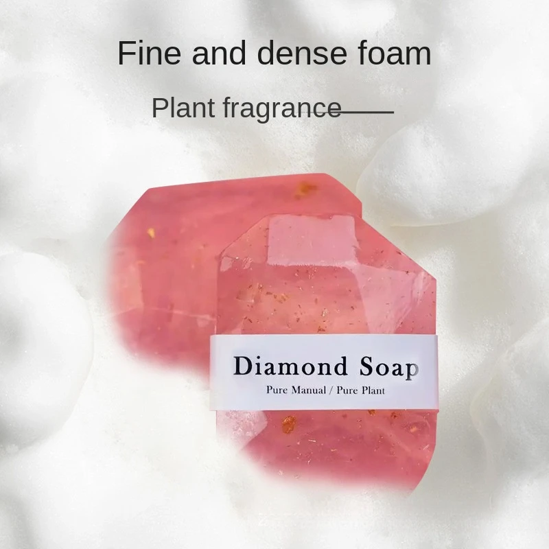 Diamond Handmade with Hand Gift Gem Facial Cleansing Moisturizing Essential Oil Gold Foil Soap