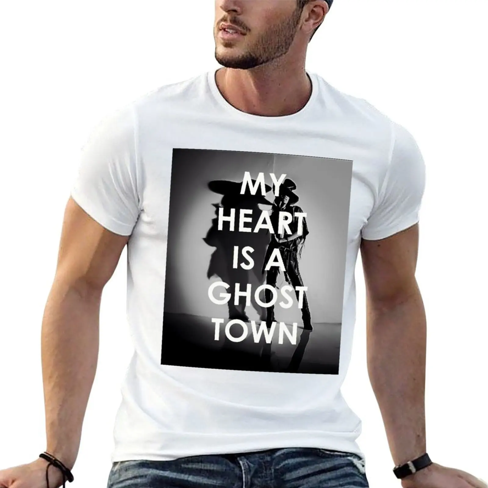 Adam Lambert My Heart Is A Ghost Town T-Shirt summer clothes vintage t shirts plain white t shirts men