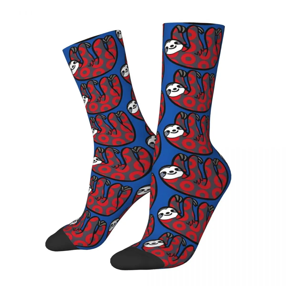 

1 Pair Happy Funny Phish - Donut Vintage Harajuku Sloth Hip Hop Novelty Pattern Crew Crazy Sock