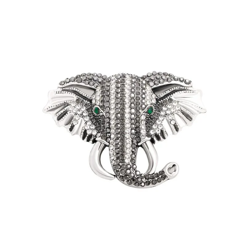 Vintage Women Men Exquisite Luxury Crystal Elephant Pins Badges Fashion Design Delicate Animal Shiny Boutique Brooches Gift