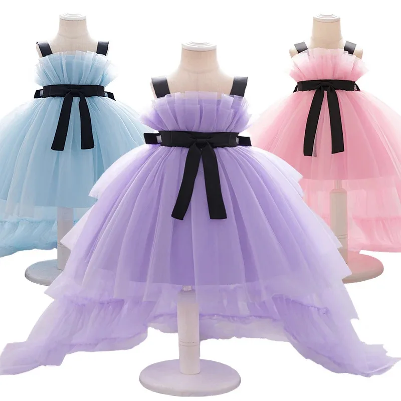 

Luxury Toddler Girl Tiered Cake Cocktail Dresses Strapless Baby Christening Dress Floor Length Infant Wedding Occasion Costume