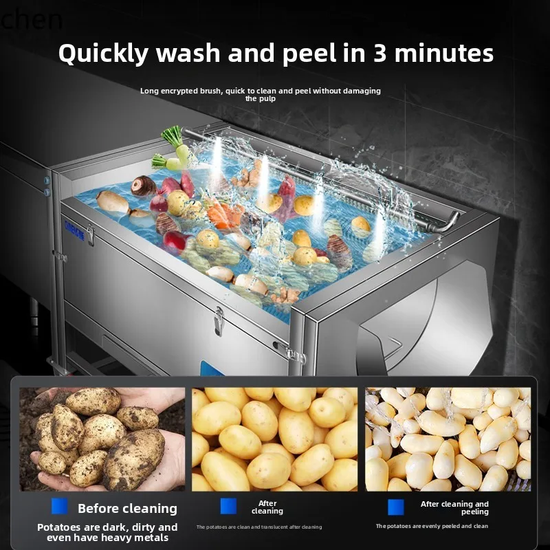 ZML potato peeling machine, automatic brush, commercial fruit and vegetable peeling, peeling and cleaning machine