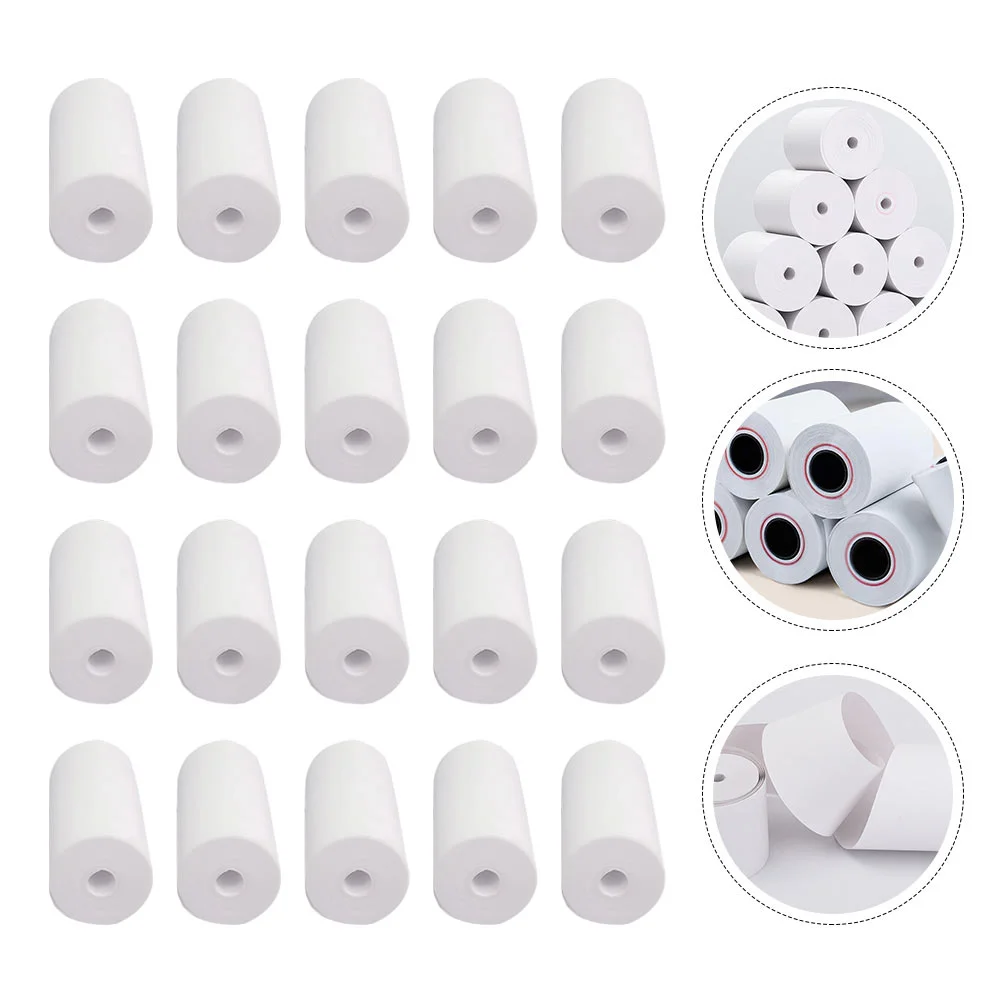 80 Rolls Printer for Labels Thermal Paper Heat Sensitive Printing White Cash Register