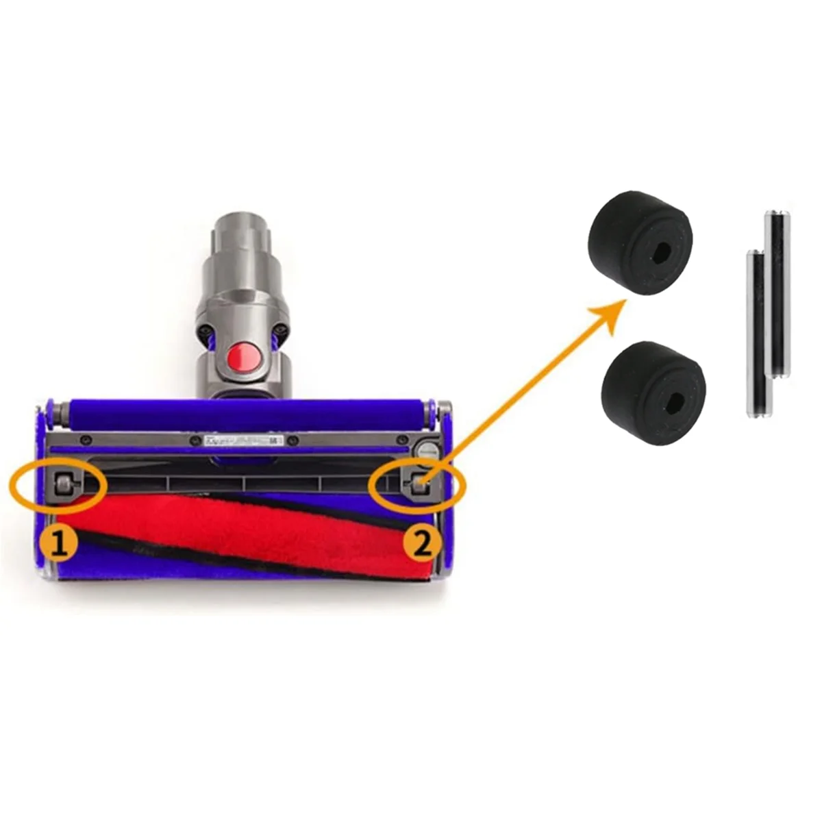 FZFZ 2 PCS Eixos e Cabeças de Rodas de Eixo Pequeno Substituição para V6 V7 V8 V10 V11 Peças de Aspirador de Pó