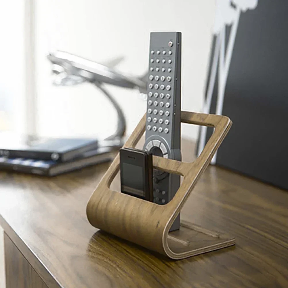 Remote Control Bracket Phone Holder Storage Box Creative Wooden Storage Rack Stand Tv Holder Wooden Tv Mobile Phone Holder