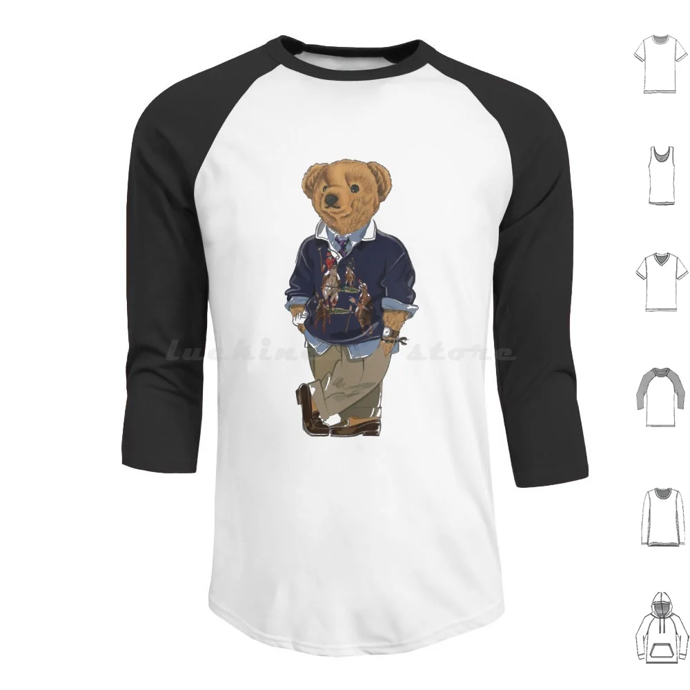 Lean Hoodie cotton Long Sleeve Baseball Teddy Cool Bear Rich Bear Bear Usa Trend Business Man Bear Baseball Baron Bear