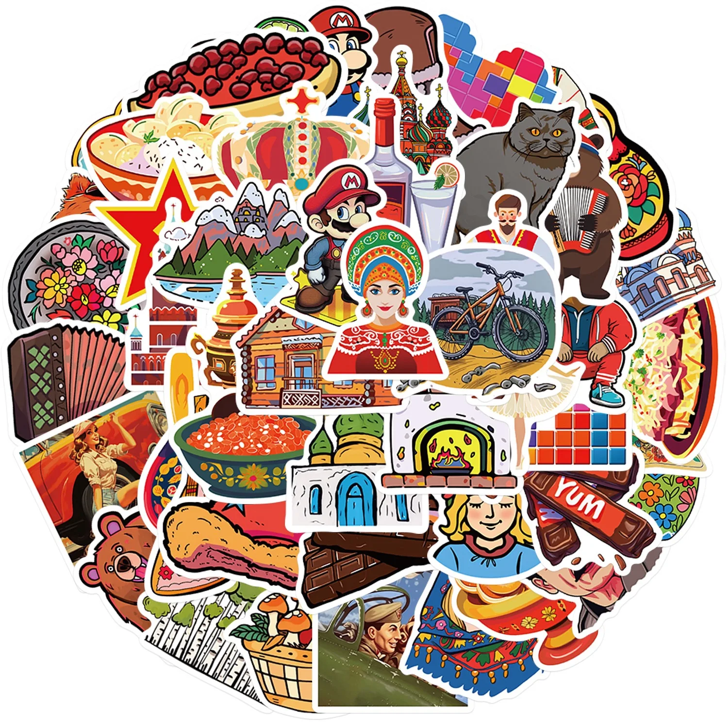 10/50PCS Russian Style Stickers Creative Decoration Laptops Stationery Skateboards Phones Refrigerators Rraffiti Stickers