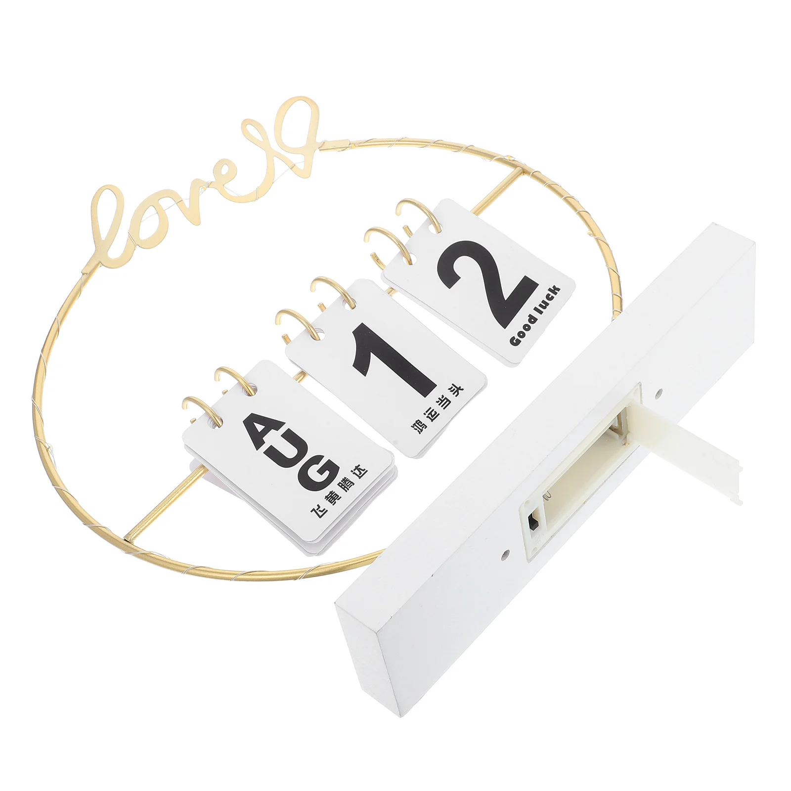 

Wooden Flip Perpetual Calendar Standing Desk Calendar Soft Light Romantic Home Office Decoration for Students Daily Use No