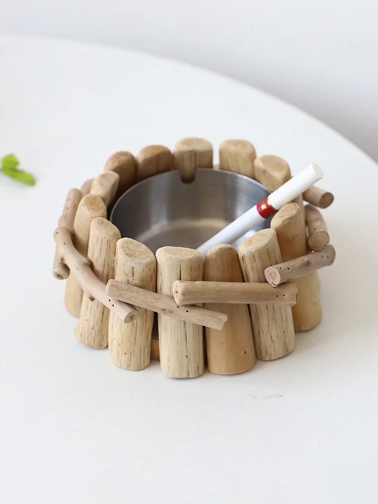 

Log stainless steel ashtray, home creative minimalist modern living room ashtray personalized decoration
