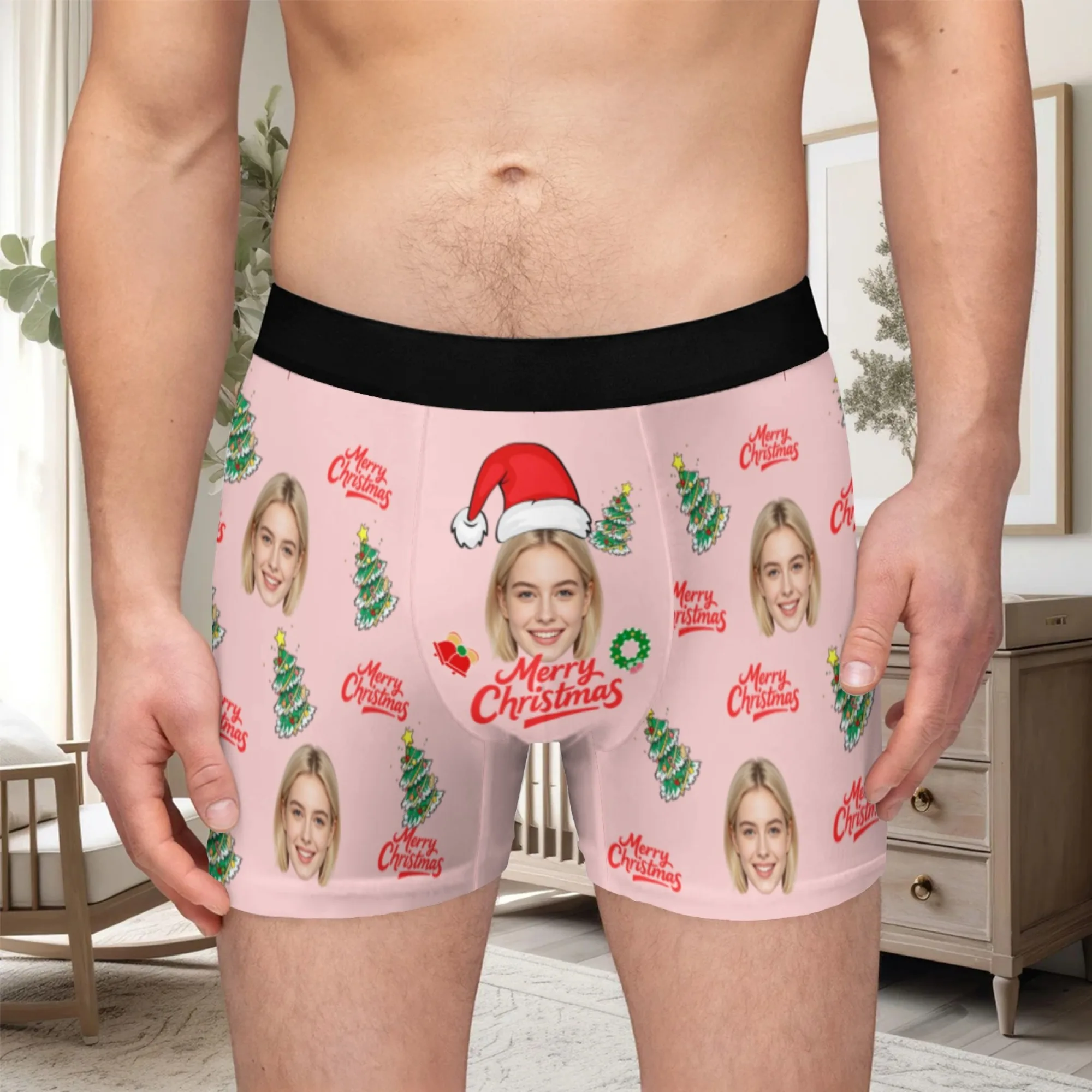 Custom Valentine Day Boxers For Men Personalized Men Underwear Custom Boxer Briefs Funny Face Gift For Boyfriend Husband view 4