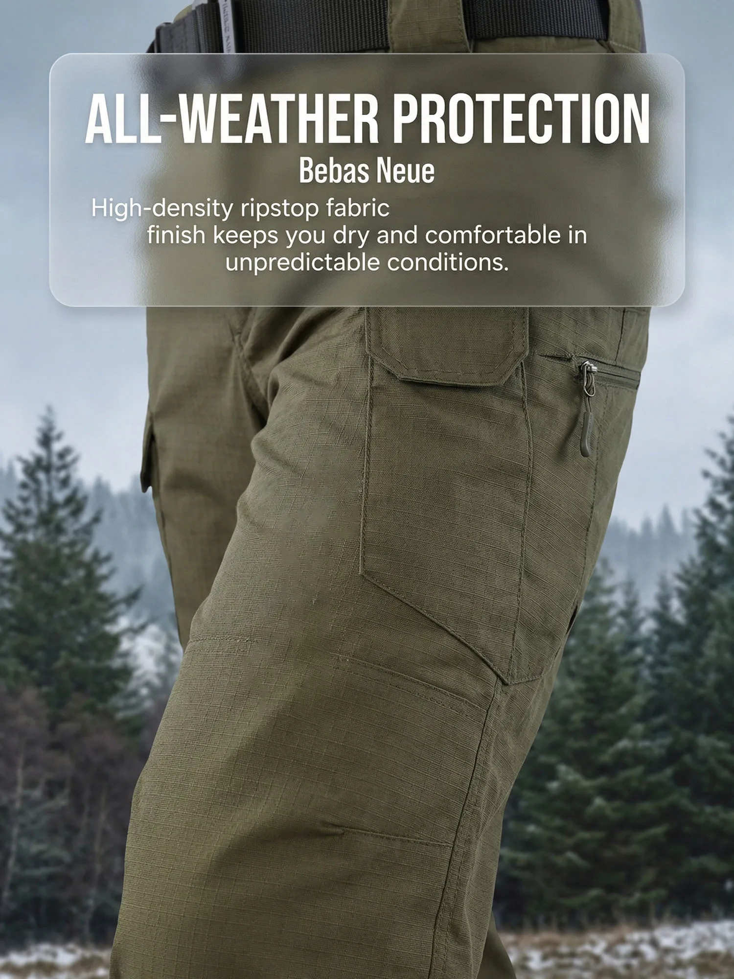 Men's Camouflage Tactical Pants, Tear-Resistant Multi-Pocket Work Pants, Wear-Resistant Outdoor Hiking Hunting Combat Pants, All-Season Style - view 5