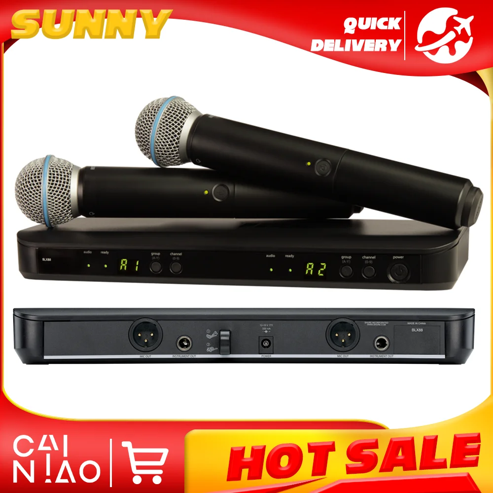 BLX288 Wireless Dual Vocal System with two 58A for legendary audio performance Handheld Transmitter with 58A capsule