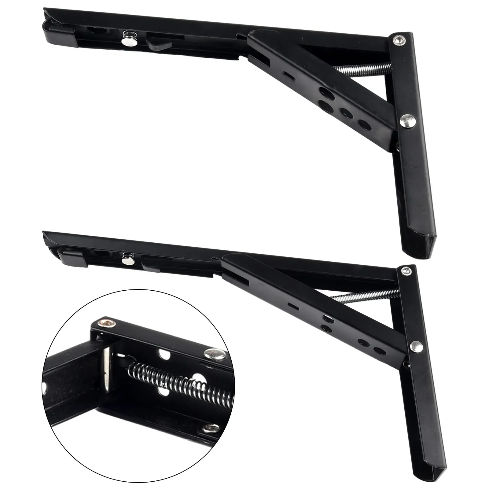 1pc 8/10/12/14 Polegada triângulo dobrável ângulo suporte de metal resistente diy dobrável prateleira dobradiça acessórios de ferragem