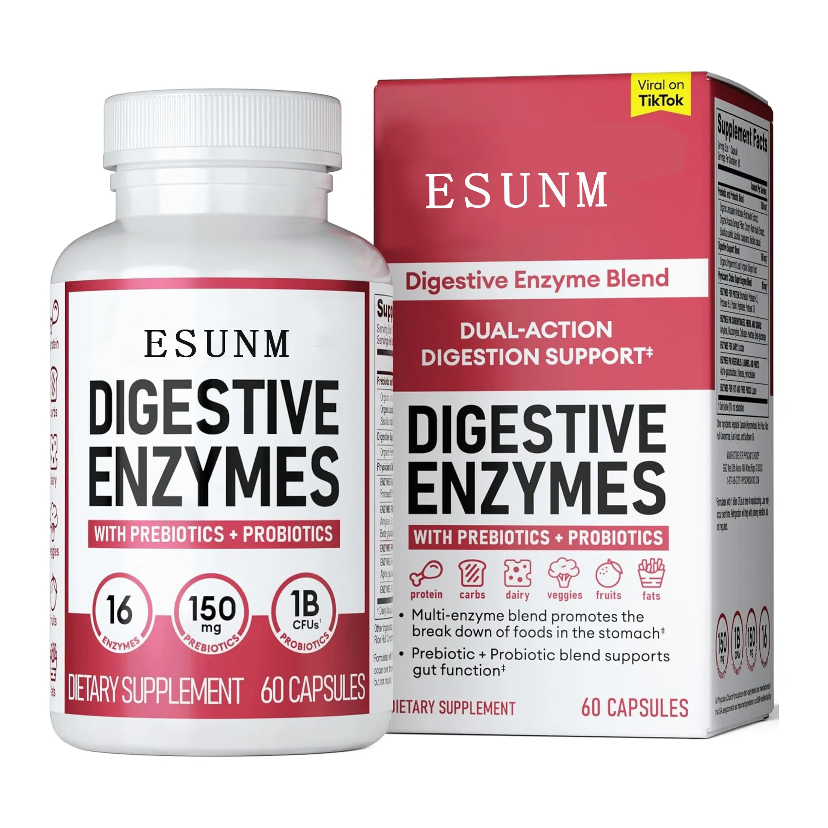 

Digestive enzymes capsules for female probiotics, improving digestion and intestinal health, promoting absorption, and immunity