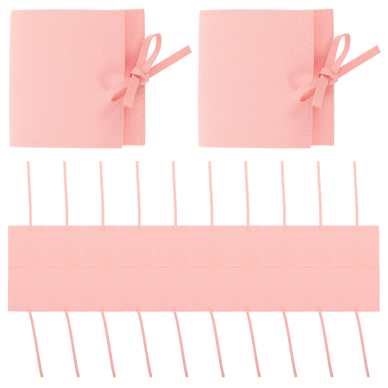 

12 Pcs Jewelry Storage Bag Gourd Drawstring Bags Felt with Soft Jewlery Pink for Selling Gemstone Pouch