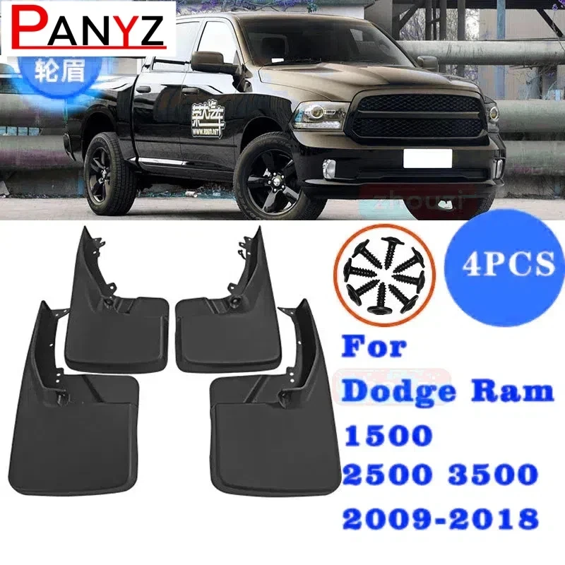 

For Dodge Ram 1500 2500 3500 2009-2018 4PCS Brand New Splash Guar Mud Guards Mud Flaps Fender Car Styling Auto Accessories