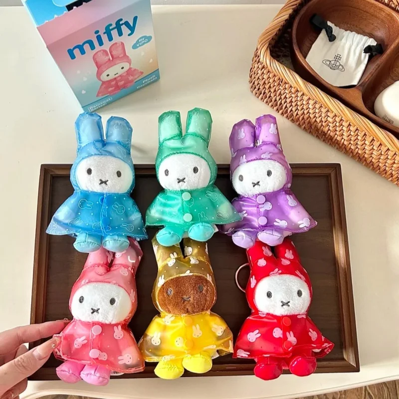Genuine Miffy Raincoat Series Cute Pendant Blind Box Bag Charm Keychain Doll Ornament Trendy Gift Kawaii Rabbitcollectible Toy
