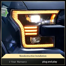 Car Lights For Ford Raptor F150 F-150 2015 2016 2017 LED Upgrade Headlights Assembly Exterior Turn Signal Lamp Tool Accessories