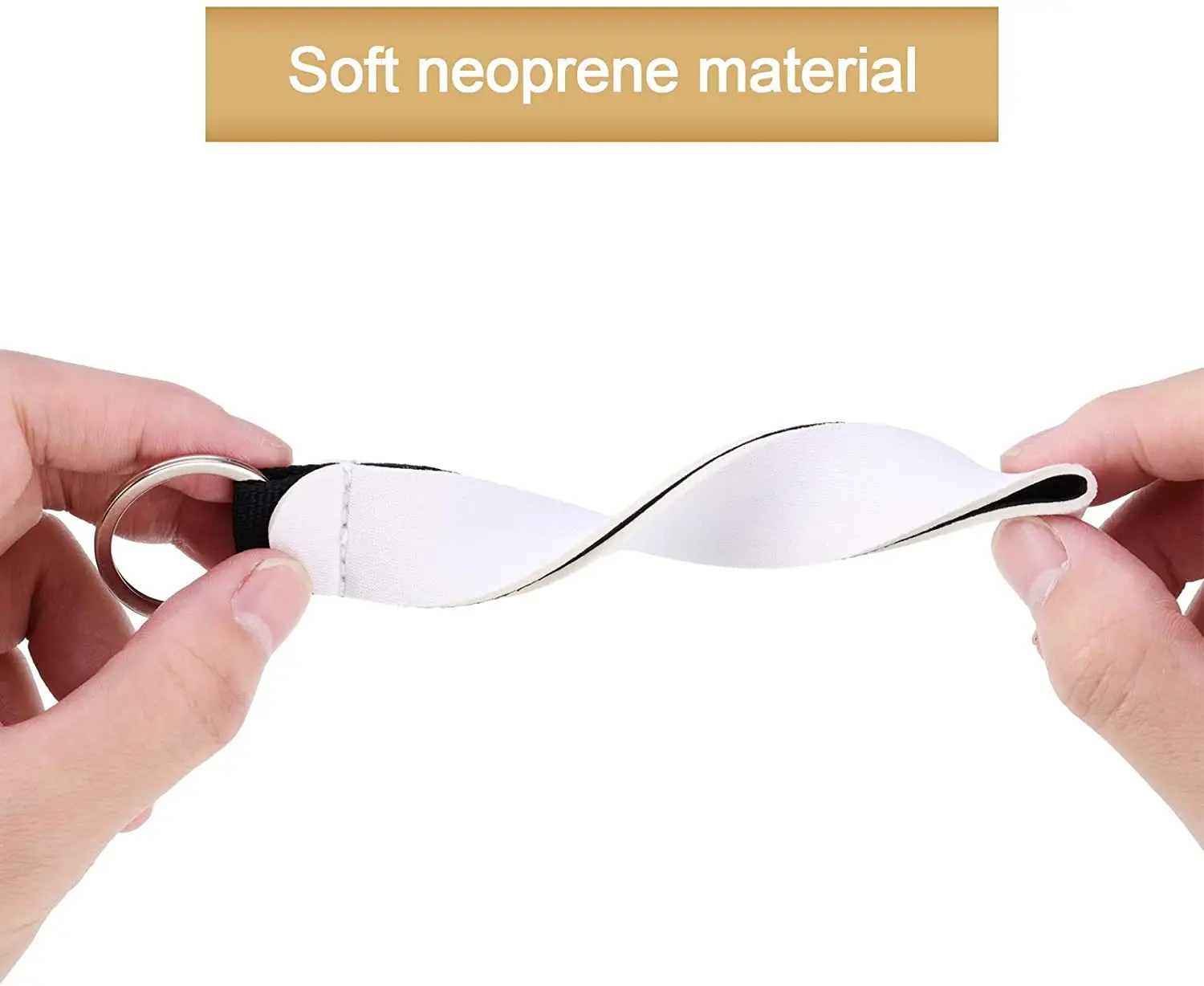 Sublimation Keychain Neoprene Wristbind Keychain Bag Accessory Blank Keychain For Heat Transfer Print Logo Image