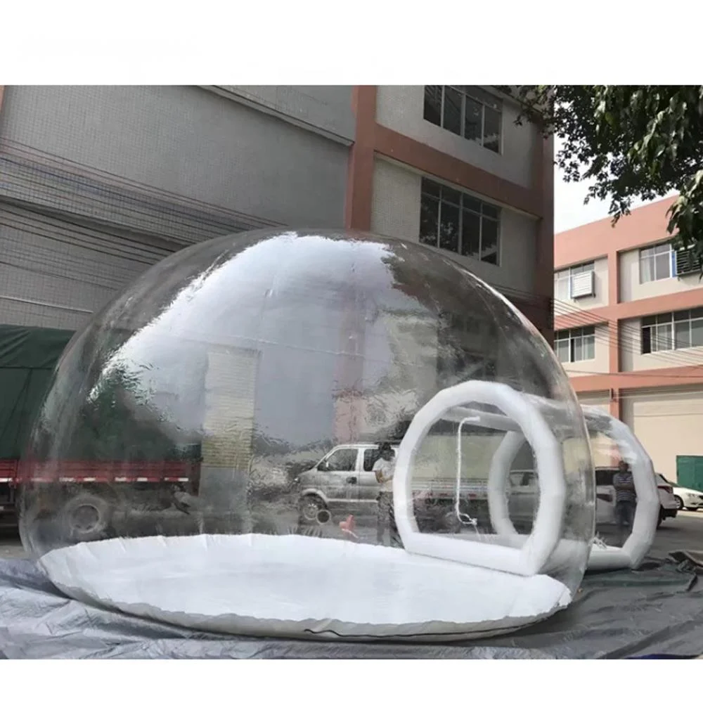 groothandel Clear Top Resort Opblaasbare Bubble Tent Met Enkele Tunnel Evenement Air Dome Transparant Huis Voor Outdoor Camping