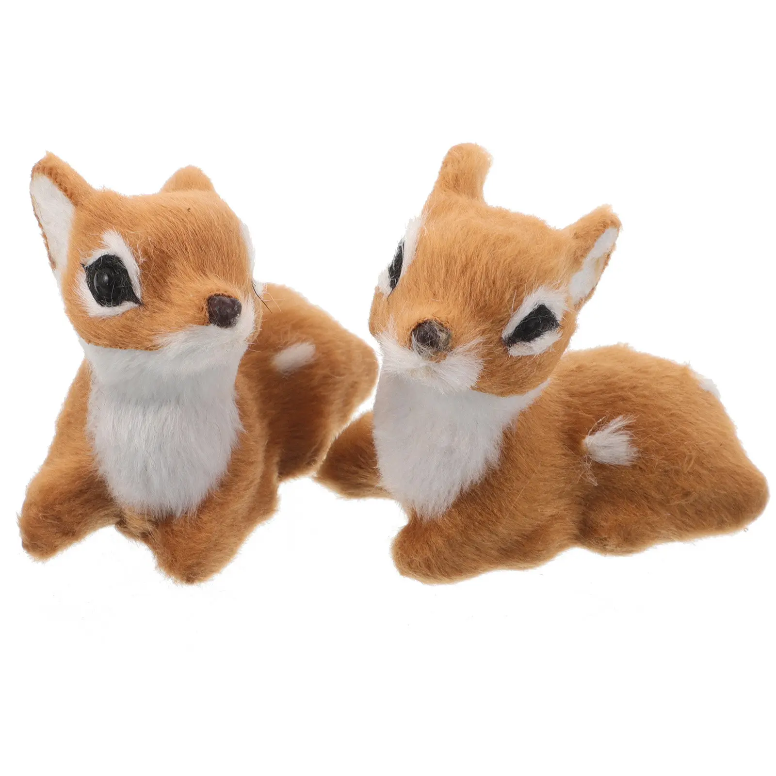 

Набор из 2-х реалистичных скульптур оленей с оленьими рогами, компактные и легкие, для праздничного декора дома, настольные украшения для полок и каминов