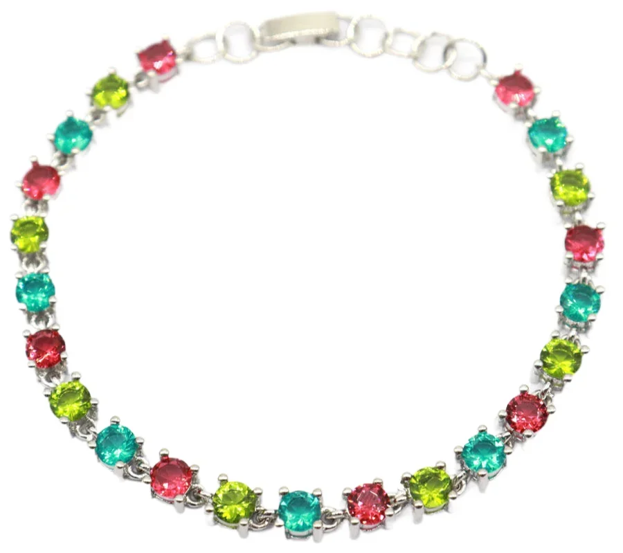 14 جرام 925 الصلبة فضة سوار مخصص الوردي الأزرق الصوفي لندن الأزرق سيترين الرودوليت طول 6.5-8.5 بوصة #1