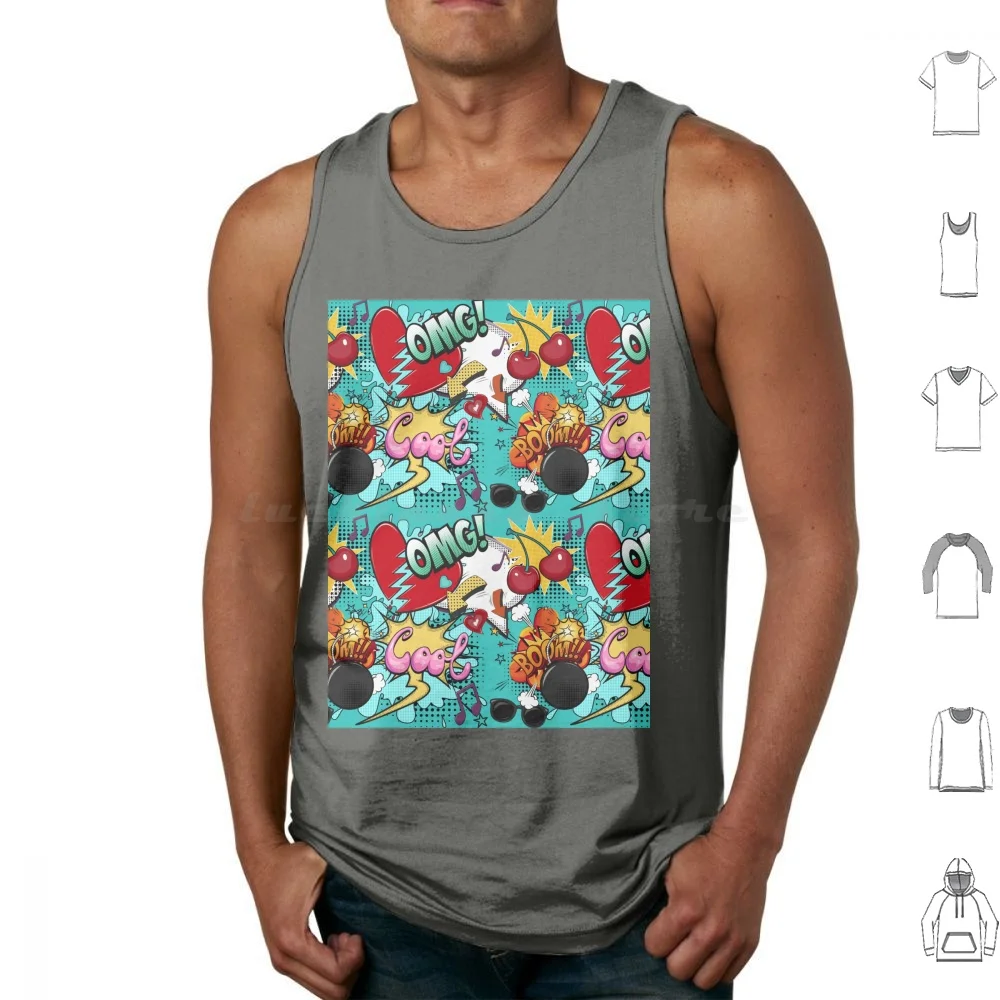 

Bleu Pop Art Tank Tops Vest Sleeveless Omg Cool Funny Oh My God Meme Cute Omg Text Text To Speech Text Omg Text To