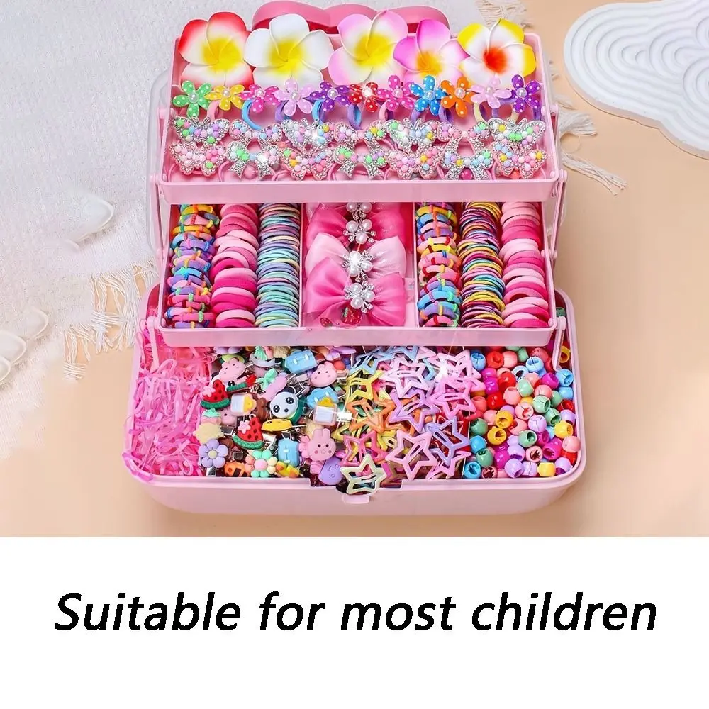 546-teiliges Set Hochelastische Haarschleifen und Haaraccessoires, Schonende Bunte Haarbänder und Haarspangen für Mädchen und Kinder – Detail 1