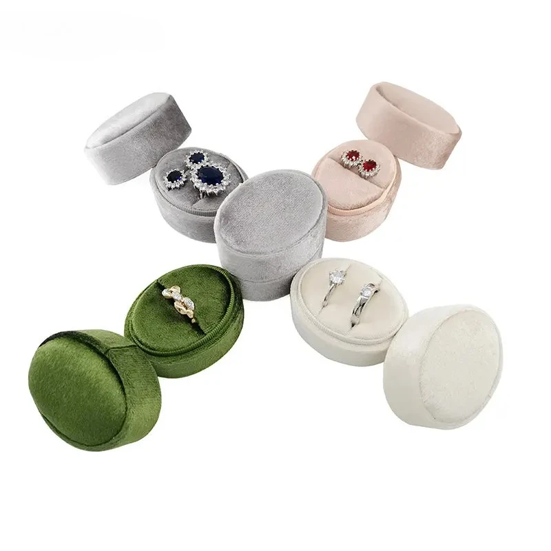 Flannel Jewelry Box Exquisite Velvet Oval Ring Brooch Jewelry Display Storage Box Room Decor Interior Accessories Gift Packaging
