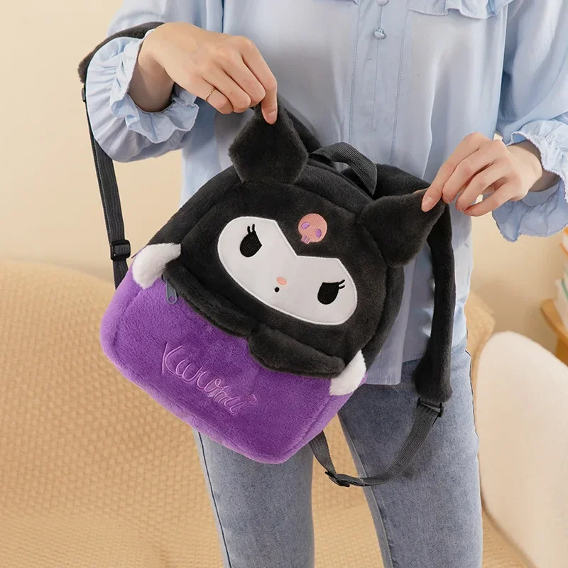 Sanrio Kuromi Cinnamon Dog Melody Cartoon Plush Cute Backpack Women Fashion Small Bags Japanese Style Students School Bag