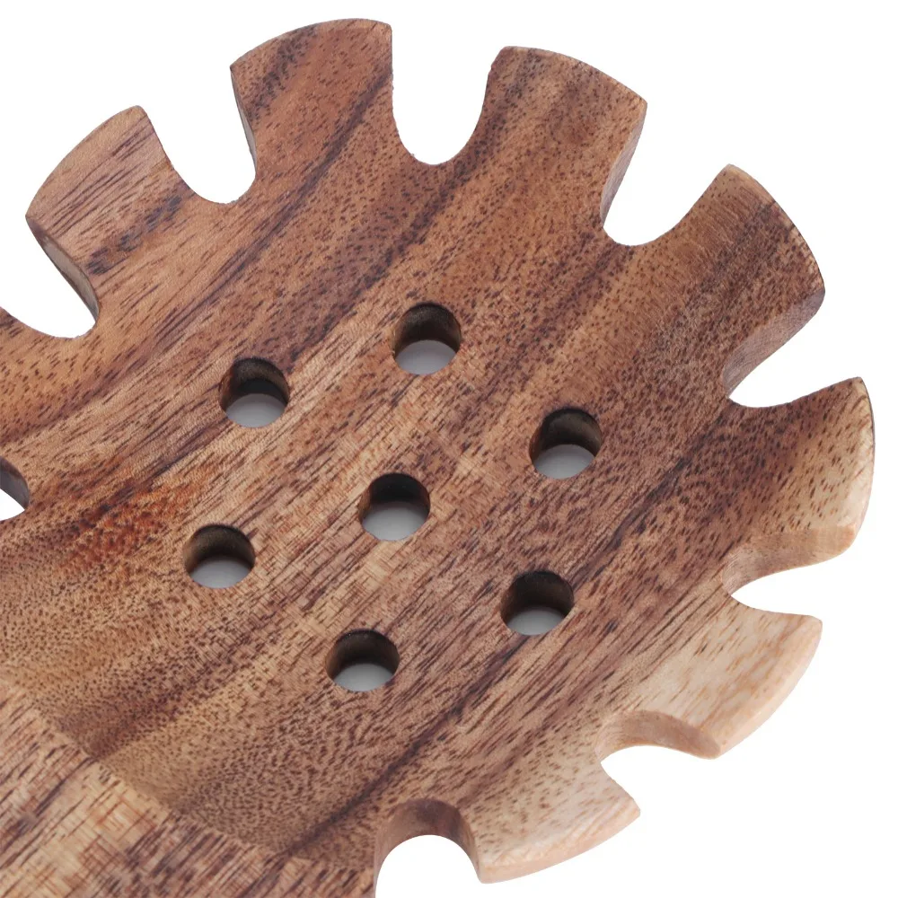 Food Grade Teak Cooking Spoon with Teeth Handmade Strainer Wooden Noodle Colander Comfortable Italian Style