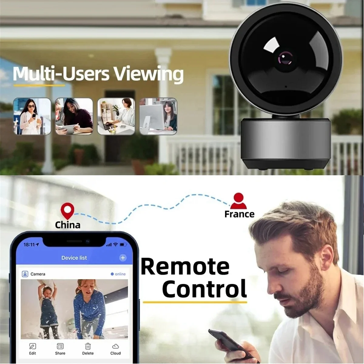 جديد 3C-Tuya 5MP IP كاميرا WIFI Tuya المنزل الذكي HD للرؤية الليلية اتجاهين الصوت السيارات تتبع سحابة كاميرا المنزل الذكي ، الاتحاد الأوروبي التوصيل