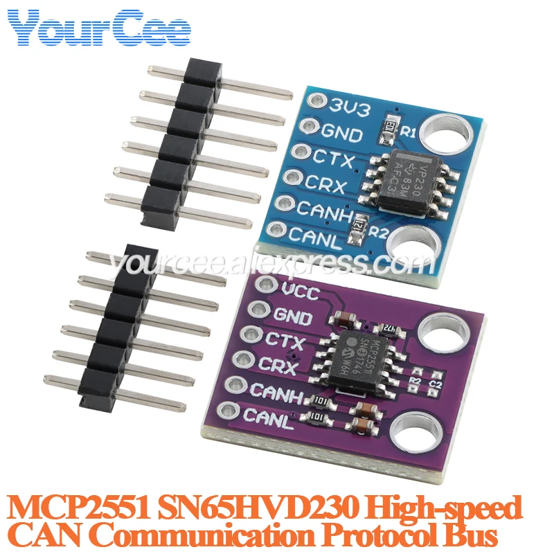 10pcs/1pc SN65HVD230 High Speed CAN bus transceiver module MCP2551 CAN communication protocol bus interface
