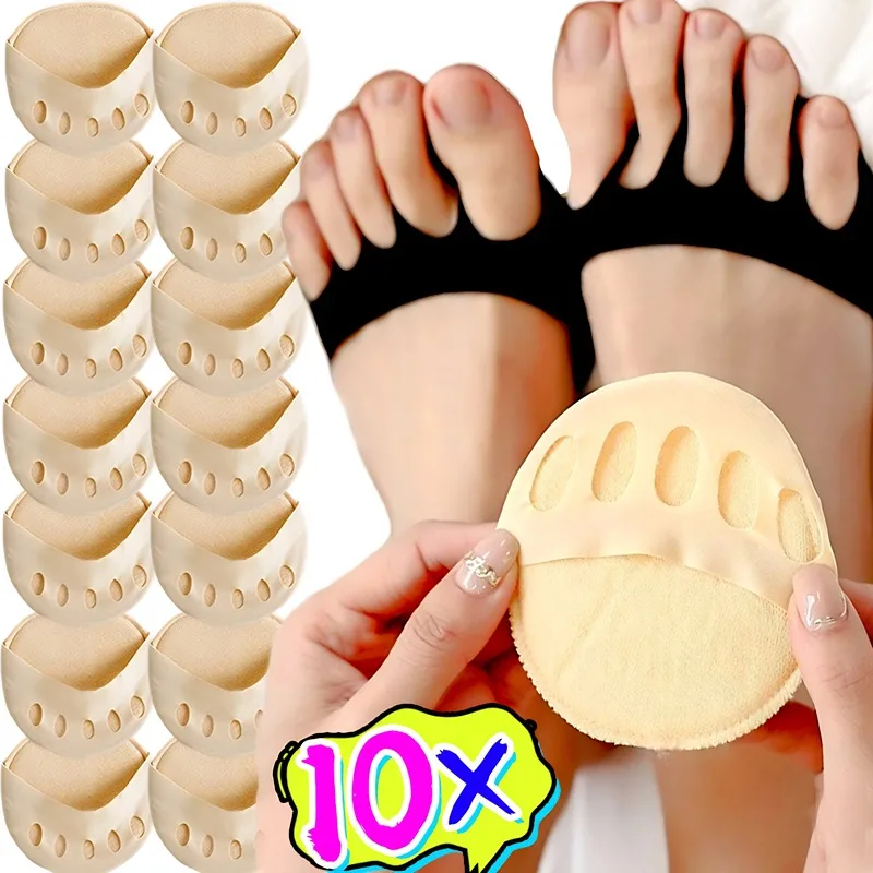 2/10Pcs Front Palm Rest Anti Slip Half Size Pad Women Men High Heels Five Toes Half Insoles Foot Pain Care Absorbs Shock Toe Pad