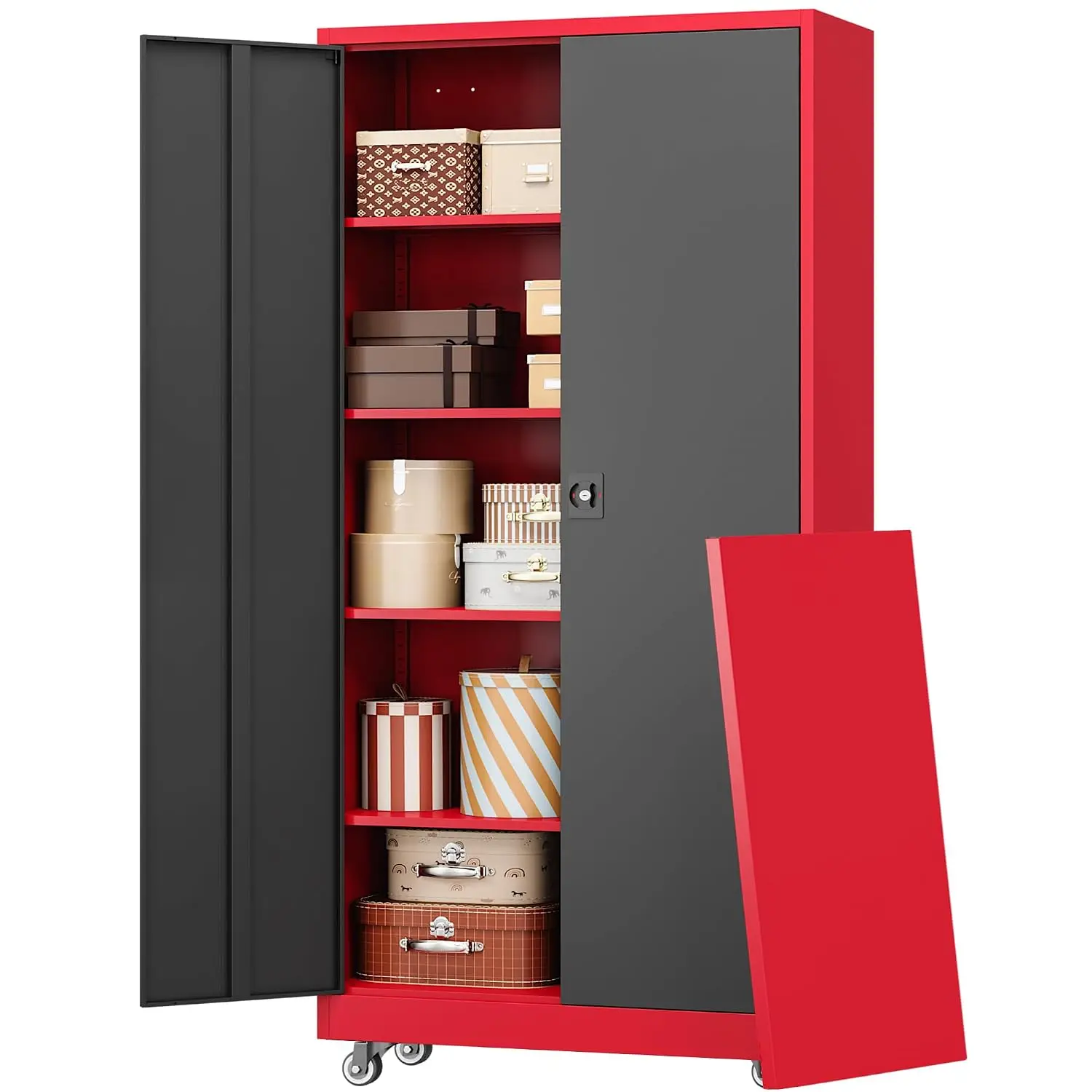 Metal Storage Cabinet with Wheels, 75