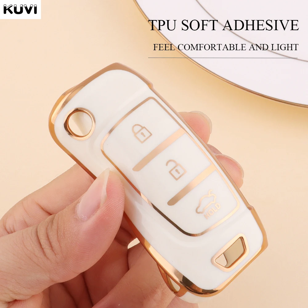 New TPU Car Flip Key Case Cover Fob For Hyundai Elantra Solaris Tucson i30 i35 i40 KONA Genesis Santa Fe Azera Holder Shell