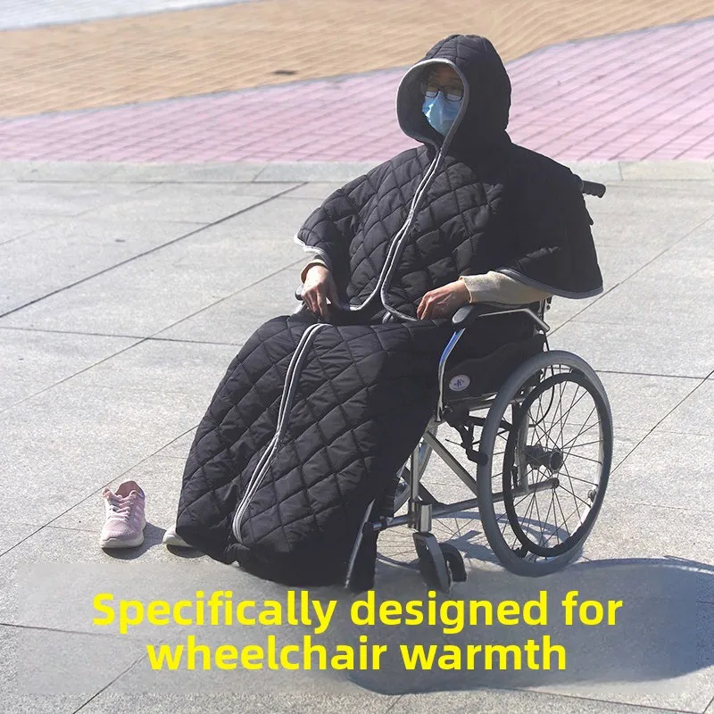 Fleece Lined Wheelchair Blanket Winter Outdoor Windproof Leg Warmer Soft Elderly Cold Protection Throw Thick Household Warm Mat