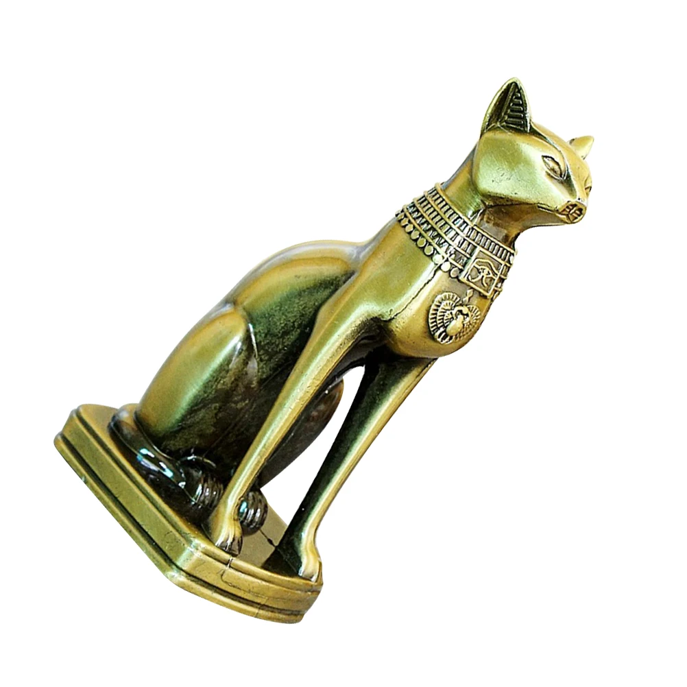 

Vintage Egyptian Cat Adornment Electroplated Metal naments for Home Office Chic Unique Durability Gift